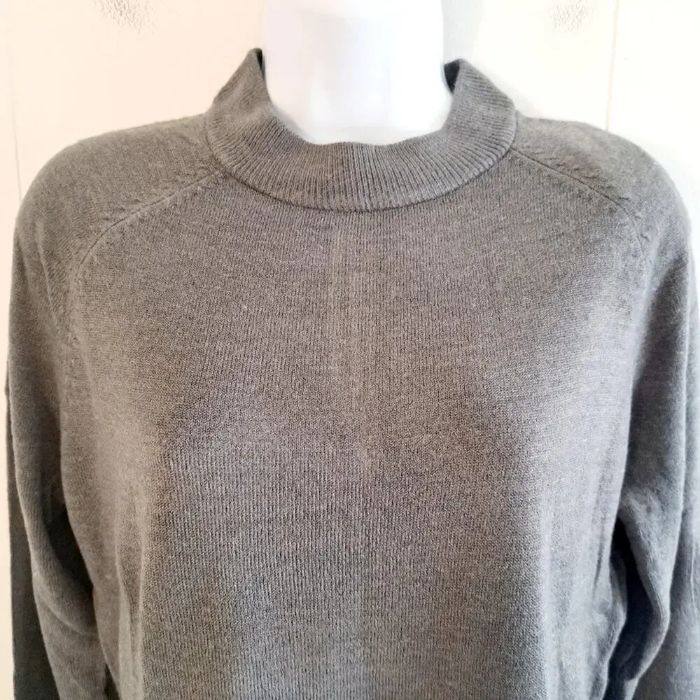 Karen Scott Mock Neck Back Zipper Sweater